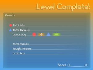 Level complete screen