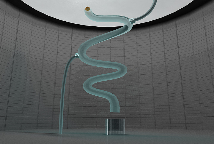 3D render of a flow tube structure