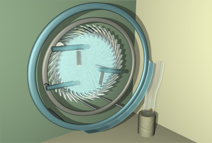 3D render of a maze contraption