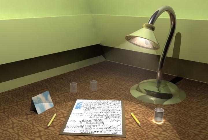 3D render of a calculus study scene